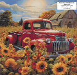 Vintage Truck & Sunflowers - Square