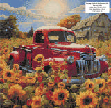 Vintage Truck & Sunflowers - Square