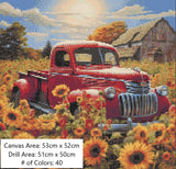 Vintage Truck & Sunflowers
