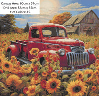 Vintage Truck & Sunflowers