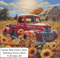 Vintage Truck & Sunflowers